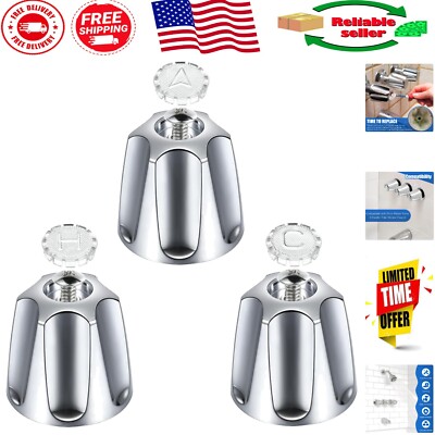3-Piece Chrome Faucet Handle Kit   Stylish & Easy to Install Upgrade for Baths