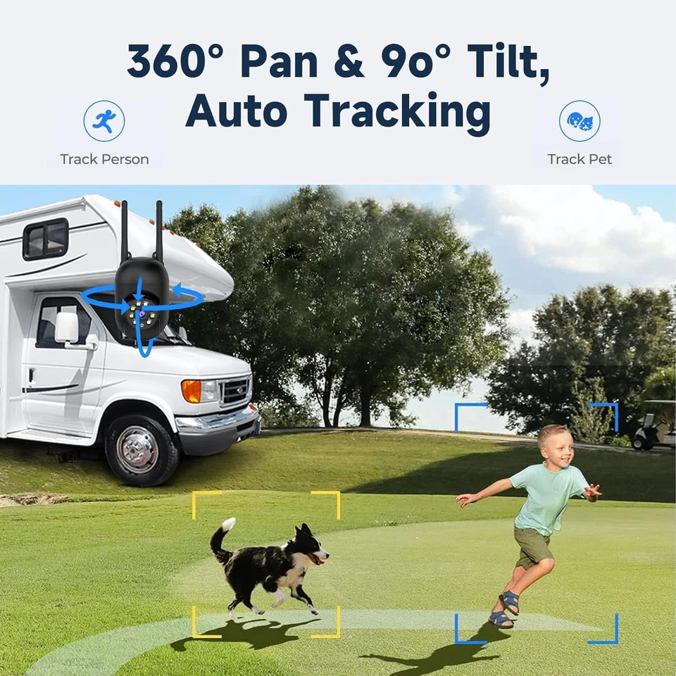 2K Security Camera Wired Home Wifi 360° PTZ Baby/Pet Monitor Works with Alexa - Image 4 of 4