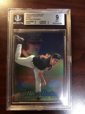 1997 FLAIR SHOWCASE ROW 1 LEGACY #53 MIKE MUSSINA ORIOLES HOF #/100 BGS 9 MINT