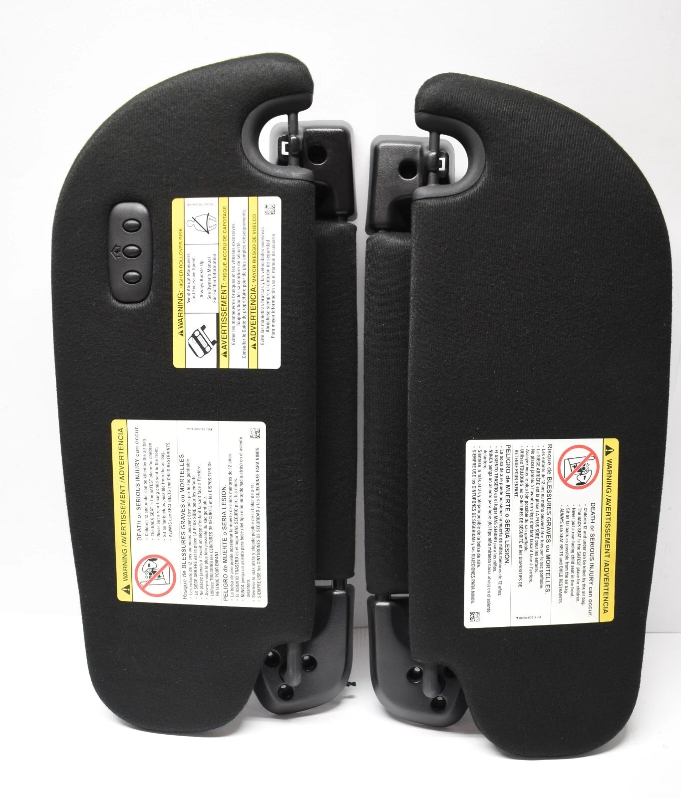  driver passenger sun visor illuminated garage door 