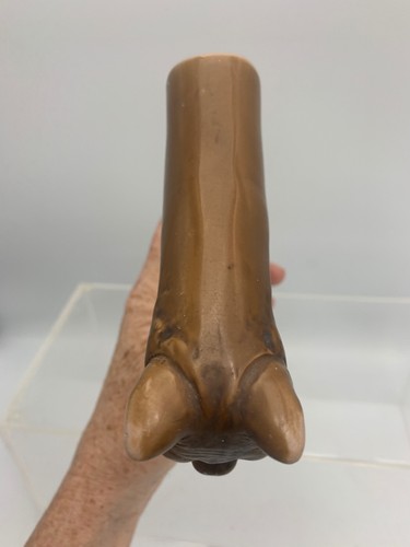 Schön detaillierter Vintage Dogge Hundekopf Gehstock Topper Griff - Bild 7 von 11
