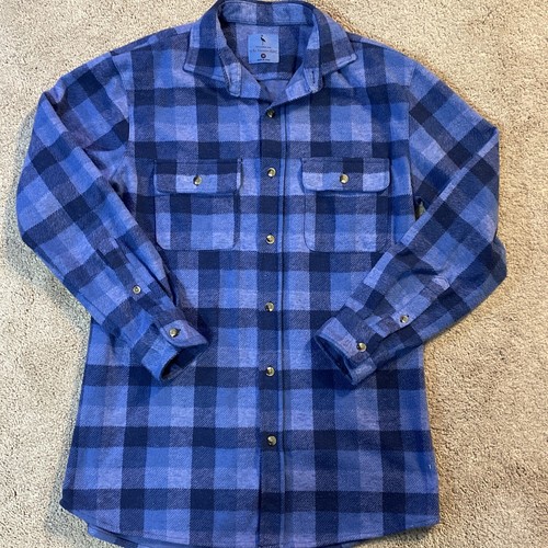 Mens Tailorbyrd ‘The Sweatshirt’ Long Sleeve Blue Flannel Size Medium - Picture 1 of 9