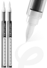 2 White Acrylic Paint Markers - Brush Tip Paint Pens with Automatic Ink Contr...