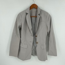 Light Grey Blazer Jacket Womens XSmall Polyester Spandex Button Front Pockets
