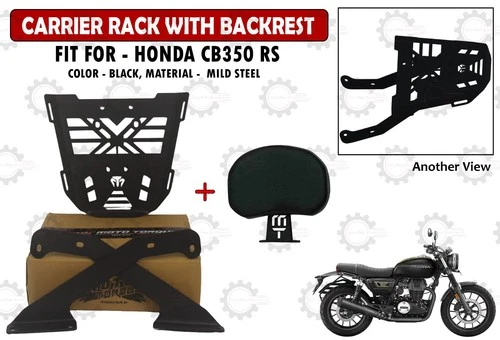 Fit For Honda CB350 RS "Black Back Carrier Rack With Backrest"