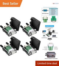4-Pack DB9 Female Connector Solderless RS232 D-Sub Breakout for Serial Devices