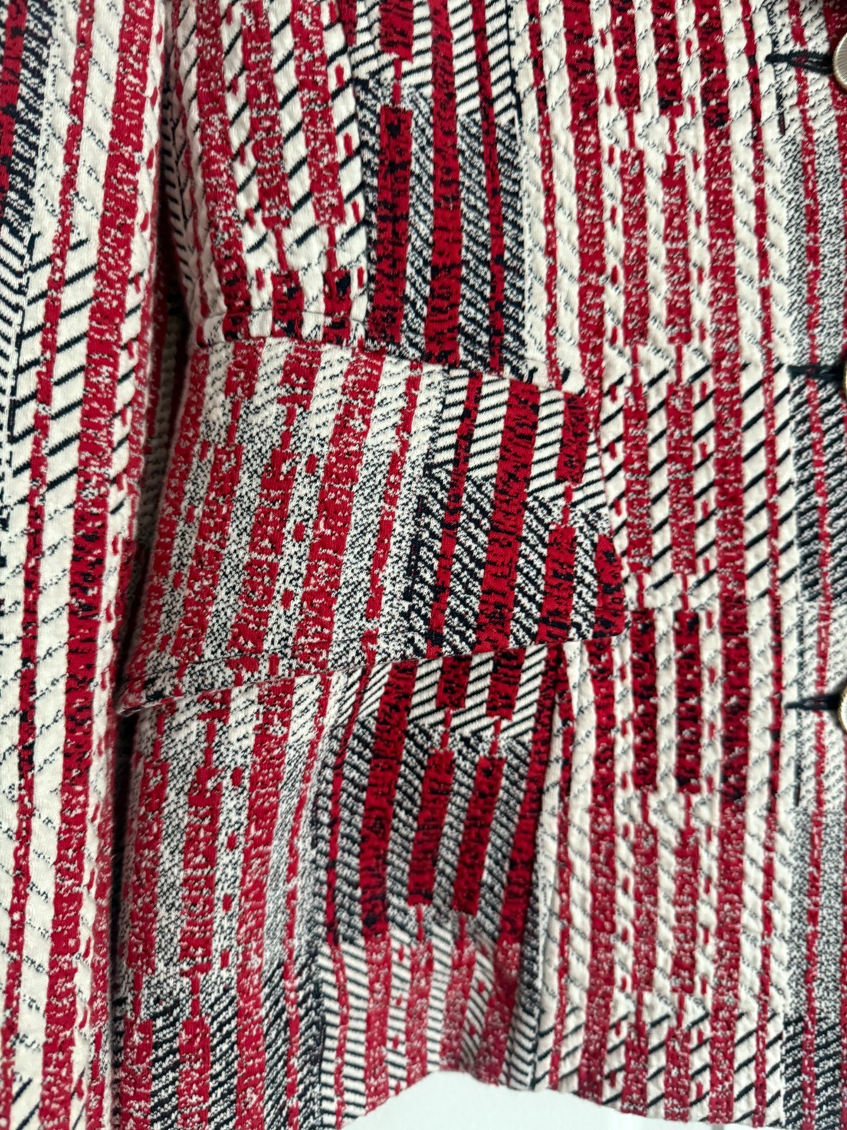 Cabi Patchwork Multi Stretch Red, White, and Blac… - image 3