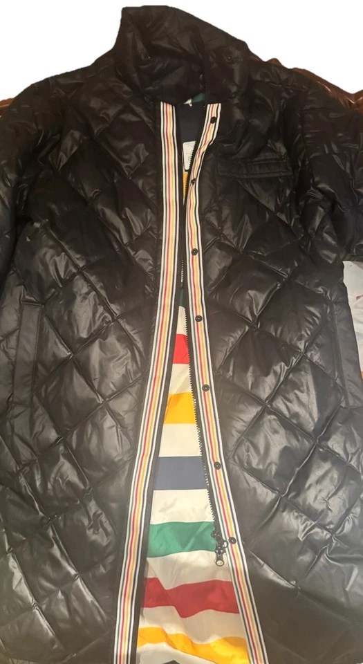 HBC Stripes Iconic Canada Heritage Down Coat Multistripe Quilted Puffer/ The Bay - Image 4 of 4