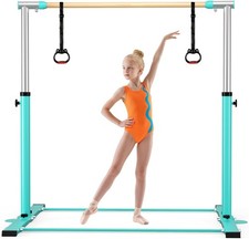 Gymnastic Kip Bar,Horizontal Bar for Kids Girls Junior,3' to 5' Adjustable Heigh