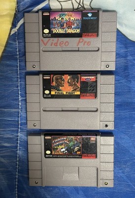 Super Double Dragon, Capitan America, & Final Fight SNES Games Lot Nintendo