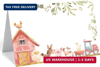 24 Pcs Farm Animals Place Cards, Barn Animals Themed Buffet Food Labels and Tent