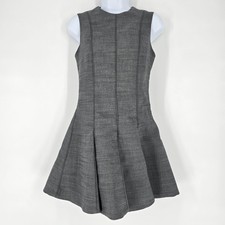 Zara Grey Wool Blend Flared Hem Sleeveless Mini Dress Size S