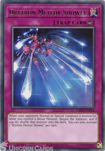 GEIM-EN036 Drytron Meteor Shower Rare 1st Edition Mint YuGiOh Card