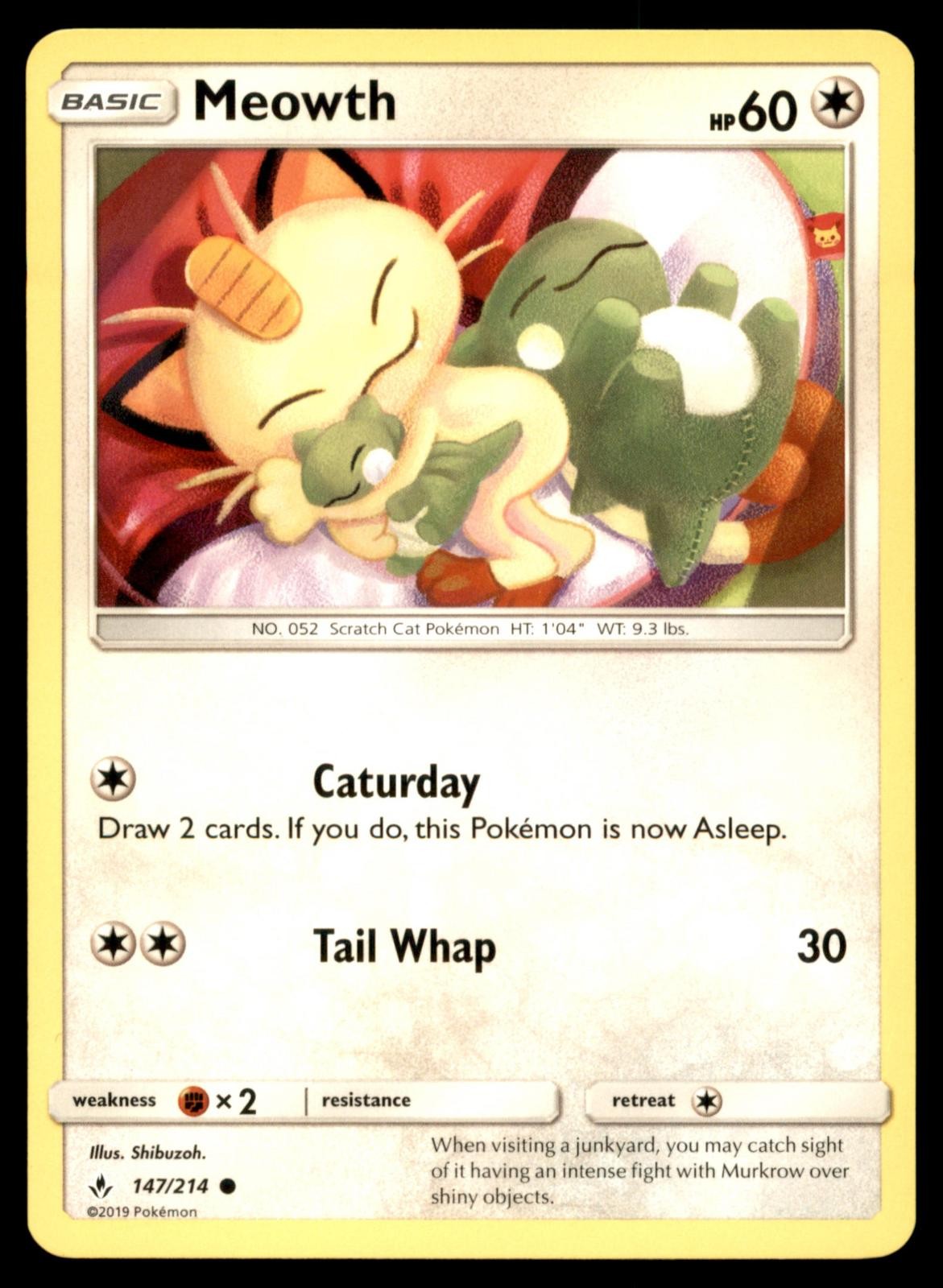 Meowth 147/214 Common Unbroken Bonds Pokemon Near Mint