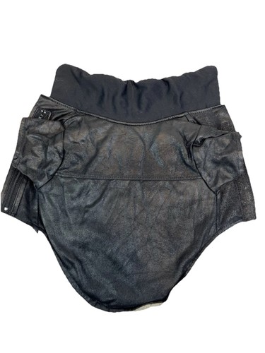 Dog Clothes Spring Jacket Black Short Sleeve Pleather Size XS Biker