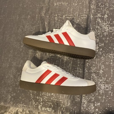Adidas VL Court 3.0 Sneakers White/Red IF4464 Shoes Size 4
