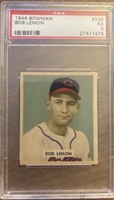 1949 Bowman Bob Lemon #238 Rookie Card Graded PSA 5 Excellent / Well Centered. rookie card picture