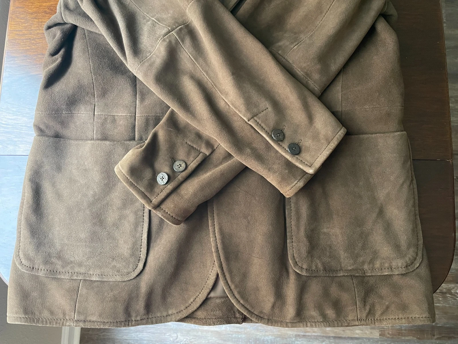 Gimo’s GMS-75 Brown Suede Leather Blazer Jacket Italy Fit See Measurements - product detail image 17