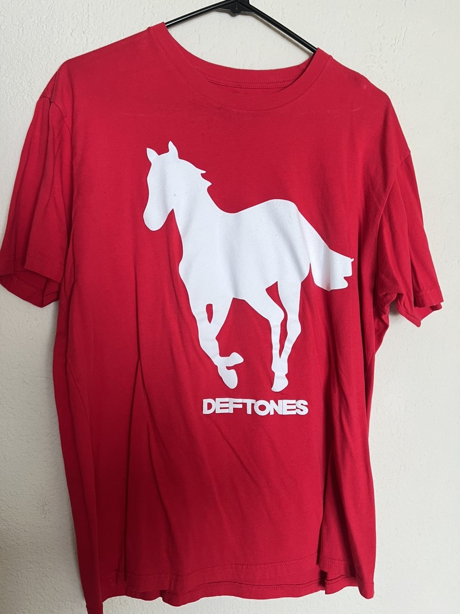 Vintage DEFTONES White Pony Red TShirt Mens Size Large | eBay