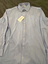 NWT Collars  Co Apex Performance Dress Shirt Large Light Blue Houndstooth 119