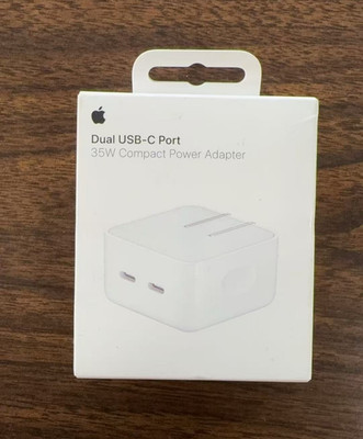 New Apple Dual USB-C Port 35W Compact Power Adapter Sealed Box