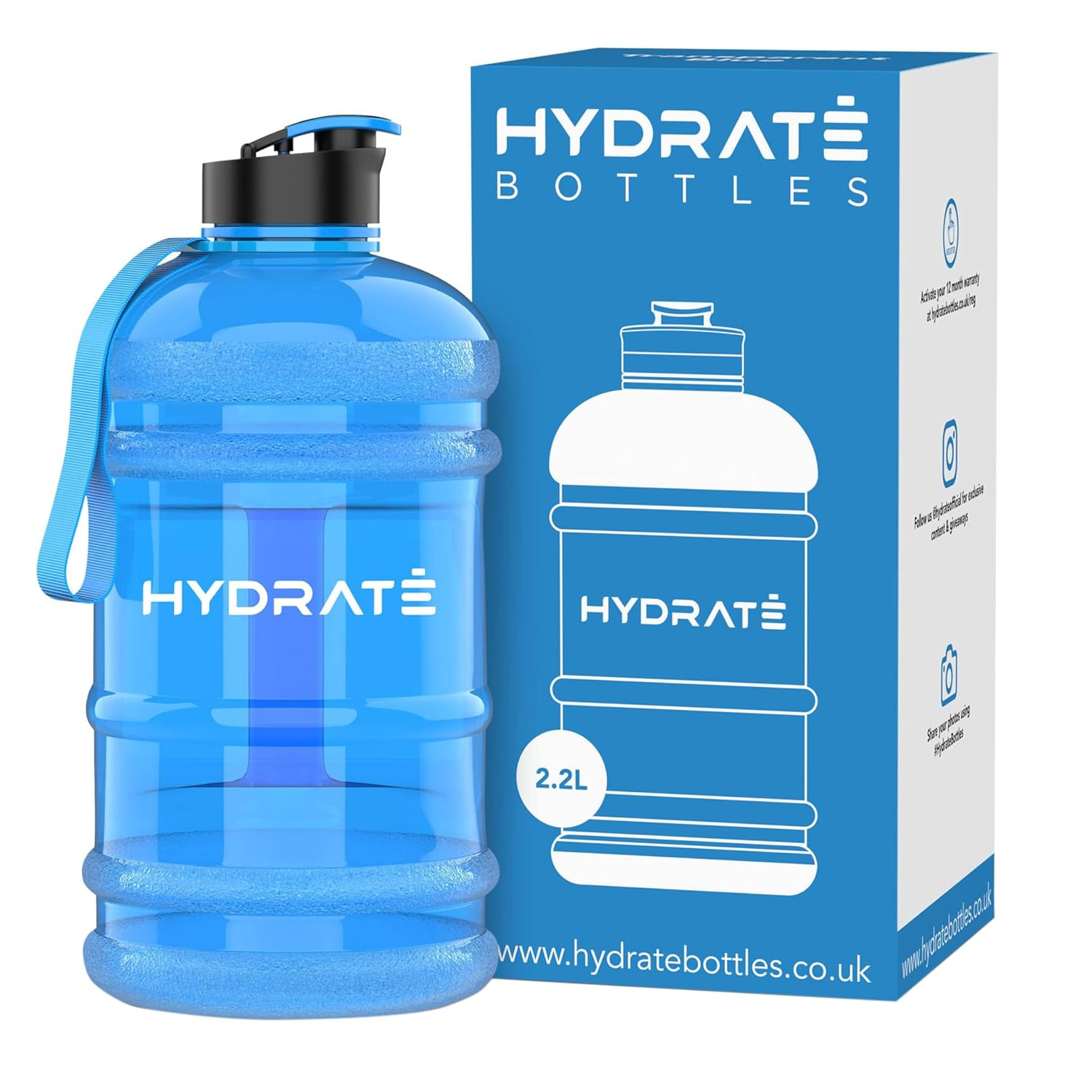 XL Jug 74 Oz Water Bottle - BPA Free, Leak Proof, Flip Cap, Ideal for Gym - Clea