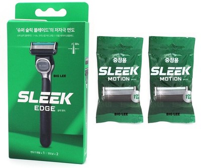 Dorco Sleek Edge Razor Handle + Refill 4 Cartridges Super Sleek Blade