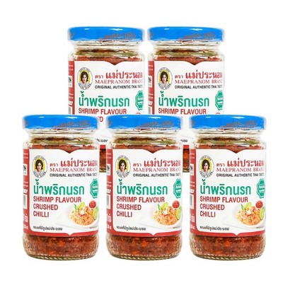 Maepranom Chilis mit Shrimps 5x67g Narok Crushed Chilli mit Shrimps Thai Gewürz