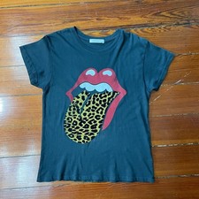 Daydreamer LA Free People Rolling Stones Flocked Leopard Oversized Tee - XS 💛🎀