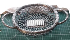 Bread or Fruit Basket Woven Wire Possibly 1950s French Good Used Vintage