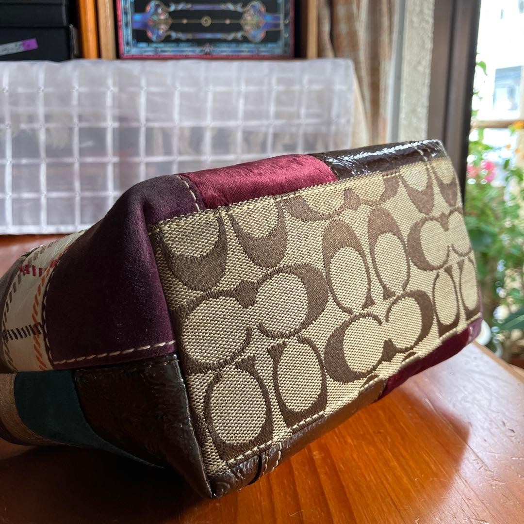 Authentic Coach Patchwork Handbag 40928 Multicolo… - image 12