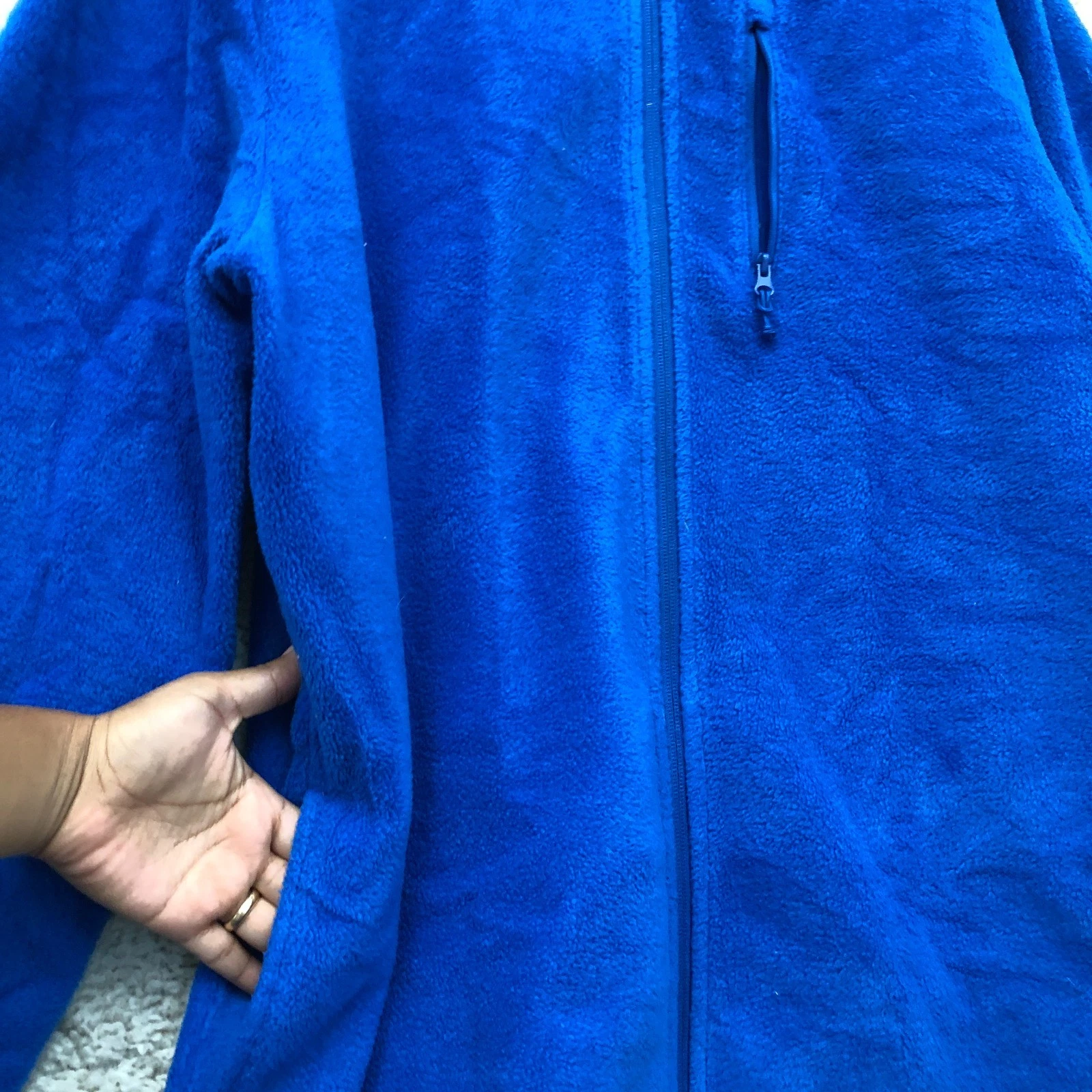 Magellan Jacket Large Adult Blue Fleece Full Zip Pockets Classic Outdoors Mens L image 4