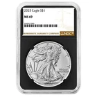 2025 $1 1-oz American Silver Eagle NGC MS69 Brown Label Retro Core