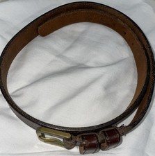 Vintage 80 s Coach Belt 28 In 70 Cm Vegetable Tanned Bridle Leather Solid Brass