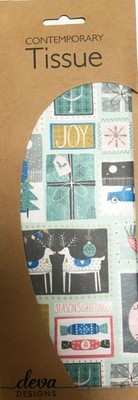 Weihnachtsmarken blau Seidenpapier 4 Blatt 50 x 70 cm