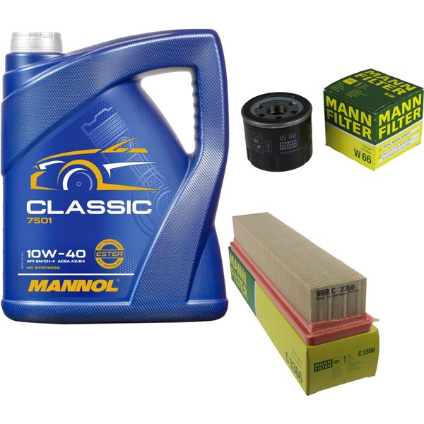 Inspektionspaket 5L Mannol Classic 10W-40 FüR Renault Twingo II 1.2 16V Clio-image