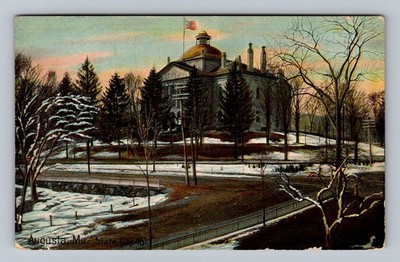 Augusta ME-Maine State Capitol Vintage c1912 Postcard Standard Postal Post PC