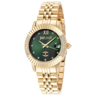 Womens Wristwatch JUST CAVALLI GLAM CHIC JC1L199M0035 Steel Golden Green