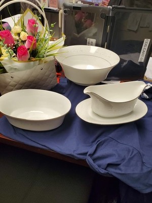 Sango Japan 3 pc. service set.  Vegetable serving bowls and gravy boat.