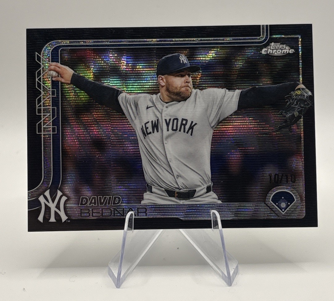 DAVID BEDNAR 2025 TOPPS CHROME UPDATE BLACK WAVE /10 #USC182 YANKEES 
