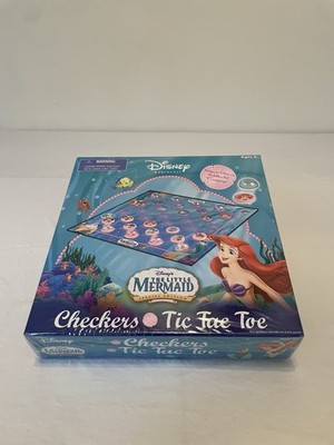 Disney Little Mermaid Special Edition Checkers Tic Tac Toe Game 2006 Vintage NIB