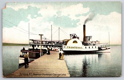 Wreck of Steamer Frontenac Cayuga Lake New York NY UNP UDB Postcard B21