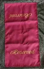 Reserve Burgundy Church Pew Chair Signs & Gold