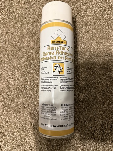 2 Chemsafe Ram-Tack Spray Adhesive 12 oz Aerosol Can Strong Bond Multipurpose