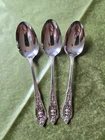 Vintage Wallace Sterling Silver Rose Point 6" Spoon  Excellent Condition