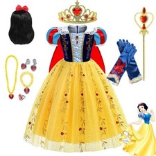 Kinder Schneewittchen Mädchen Prinzessin Kleid Cosplay Kostüm Party Karneval NEU