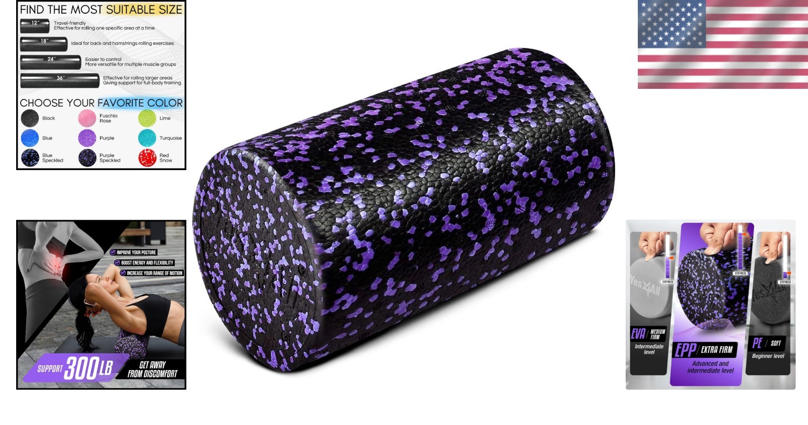как выглядит Lightweight Pilates and Yoga Foam Roller - Extra Firm EPP Design in 12-Inch Size фото