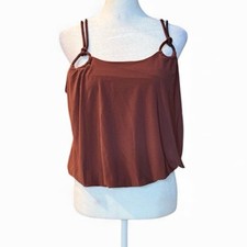 Express Brown Ring-Detail Cami Tank Top   Size S NWT