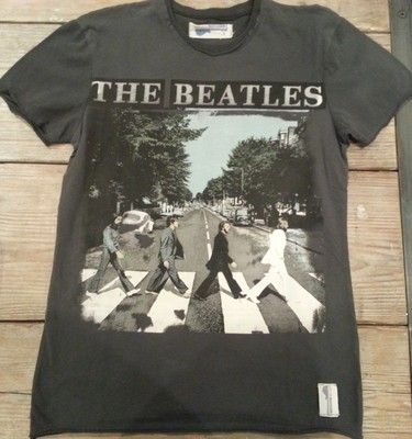 T-shirt The Beatles Abbey Road Vintage Blanc - Coupe Regular Manches Courtes
