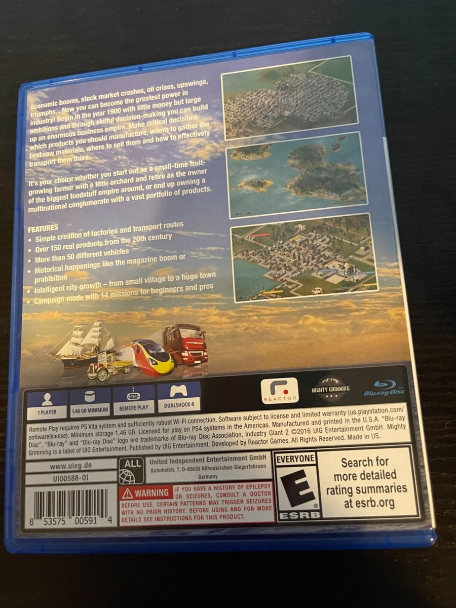 Industry Giant II 2 PlayStation 4 (PS4) Complete CIB 853575005914 